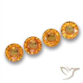 Gemas de Zafiro Naranja albaricoque natural de 2.18 ct, Redondo, VVS-VS