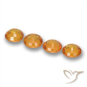 Gemas de Zafiro Naranja albaricoque natural de 2.18 ct, Redondo, VVS-VS