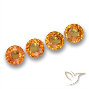 Gemas de Zafiro Naranja albaricoque natural de 2.04 ct, Redondo, VS