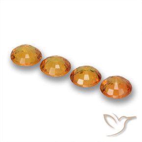 Gemas de Zafiro Naranja albaricoque natural de 2.04 ct, Redondo, VS