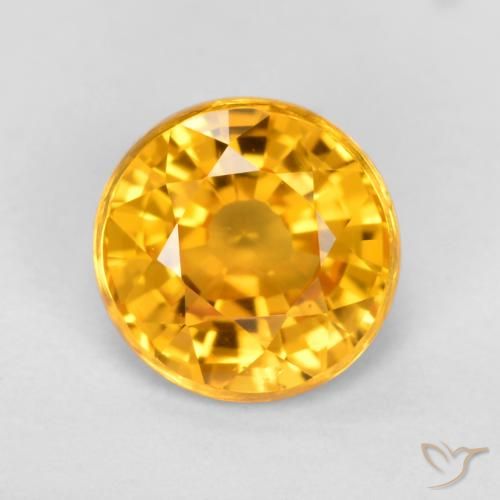 0.83ct Natural Naranja medio Zafiro, Redondo, VVS-VS