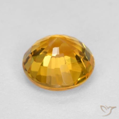 Zafiro Naranja medio natural de 0.83 ct, Redondo, VVS-VS