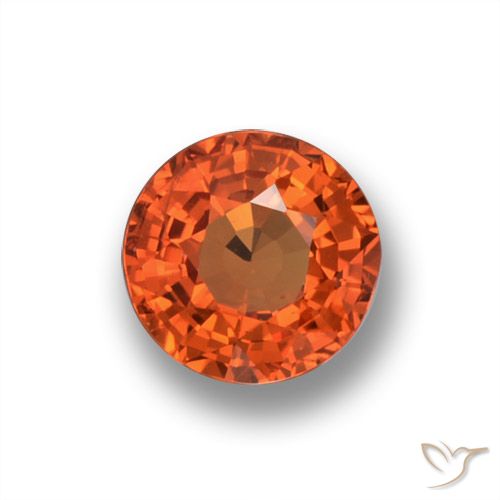 0.59ct Natural Naranja medio Zafiro, Redondo, VVS-VS