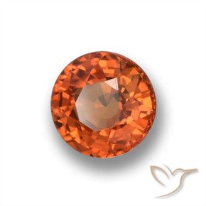 Zafiro Naranja medio natural de 0.59 ct, Redondo, VVS-VS