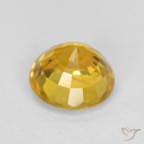 Zafiro Dorado natural de 0.75 ct, Redondo, VVS-VS