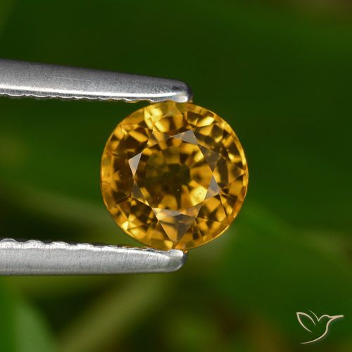 0.68ct Natural Dorado oscuro Zafiro, Redondo, VVS-VS