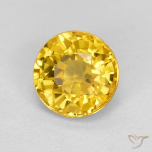 Zafiro Dorado natural de 0.69 ct, Redondo, VVS-VS