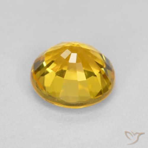 Zafiro Dorado natural de 0.69 ct, Redondo, VVS-VS