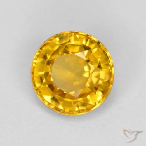 Zafiro Dorado natural de 0.65 ct, Redondo, VVS-VS