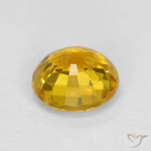 Zafiro Dorado natural de 0.65 ct, Redondo, VVS-VS