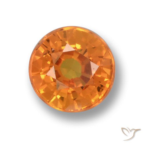 0.70ct Natural Naranja claro Zafiro, Redondo, VVS-VS