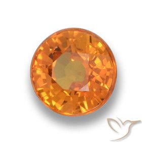 Zafiro Naranja claro natural de 0.70 ct, Redondo, VVS-VS