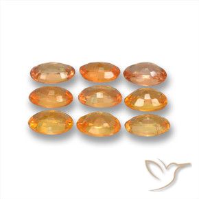 Gemas de Zafiro Naranja claro natural de 2.70 ct, Ovalada, VS