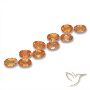Gemas de Zafiro Naranja claro natural de 3.45 ct, Ovalada, VS