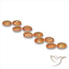 Gemas de Zafiro Naranja claro natural de 3.45 ct, Ovalada, VS