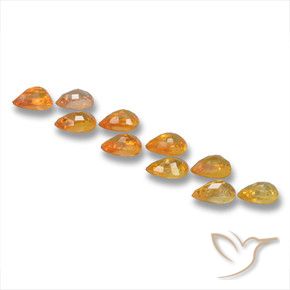 Gemas de Zafiro Naranja medio natural de 3.17 ct, En forma de pera, VS