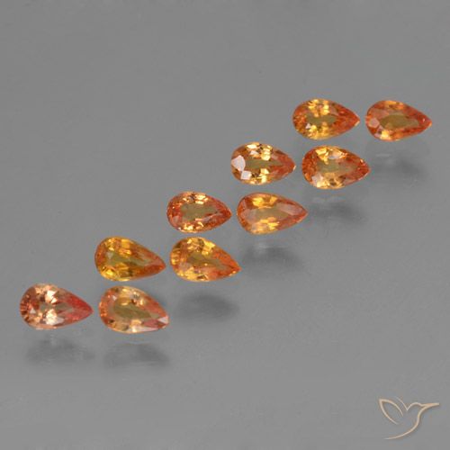 3.02ctw Natural Naranja claro Zafiro, En forma de pera, VS