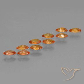 Gemas de Zafiro Naranja claro natural de 1.74 ct, Marquesa, VS