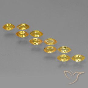 Gemas de Zafiro Dorado natural de 1.77 ct, Marquesa, VS