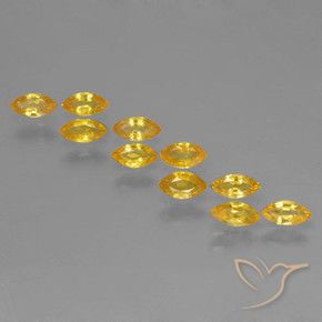 Gemas de Zafiro Dorado natural de 1.76 ct, Marquesa, VS