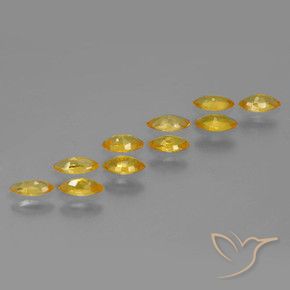 Gemas de Zafiro Dorado natural de 1.76 ct, Marquesa, VS