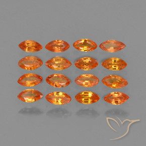 Gemas de Zafiro Naranja claro natural de 2.50 ct, Marquesa, VS