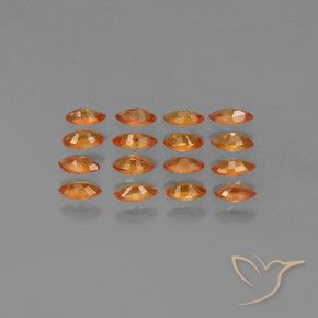 Gemas de Zafiro Naranja claro natural de 2.50 ct, Marquesa, VS