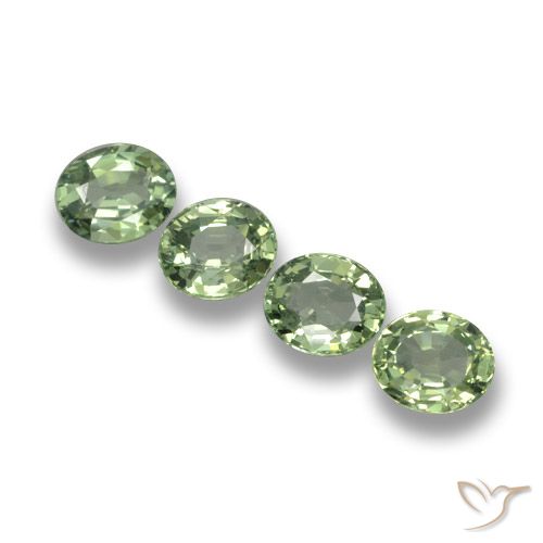 3.47ctw Natural Verde medio Zafiro, Ovalada, VVS-VS