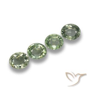 Gemas de Zafiro Verde bosque natural de 3.12 ct, Ovalada, VVS-VS