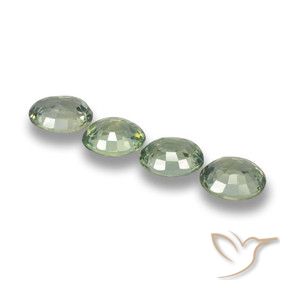 Gemas de Zafiro Verde bosque natural de 3.12 ct, Ovalada, VVS-VS