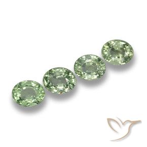 Gemas de Zafiro Medium Light Green natural de 3.42 ct, Ovalada, VVS-VS