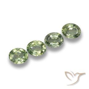 Gemas de Zafiro Verde salvia natural de 2.94 ct, Ovalada, VVS-VS