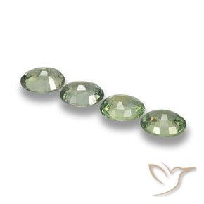 Gemas de Zafiro Verde salvia natural de 2.94 ct, Ovalada, VVS-VS