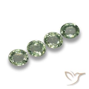 Gemas de Zafiro Verde bosque natural de 3.02 ct, Ovalada, VVS-VS
