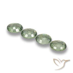Gemas de Zafiro Verde bosque natural de 3.02 ct, Ovalada, VVS-VS