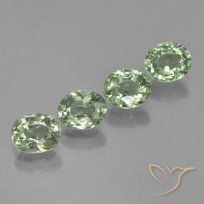 Gemas de Zafiro Verde bosque claro natural de 3.34 ct, Ovalada, VVS-VS