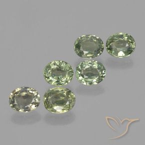 Gemas de Zafiro Verde bosque natural de 4.51 ct, Ovalada, VVS-VS