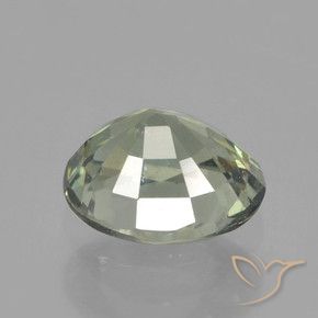 Zafiro Medium Light Green natural de 0.91 ct, Ovalada, VS