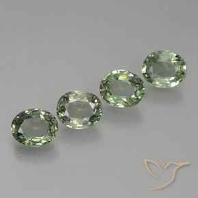 Gemas de Zafiro Medium Light Green natural de 2.89 ct, Ovalada, VVS-VS