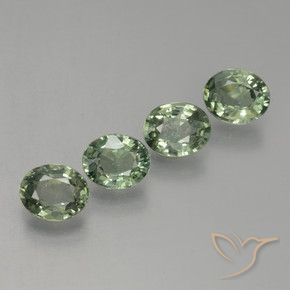 Gemas de Zafiro Verde bosque natural de 2.89 ct, Ovalada, VVS-VS