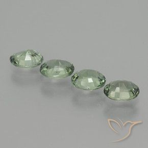 Gemas de Zafiro Verde bosque natural de 2.89 ct, Ovalada, VVS-VS