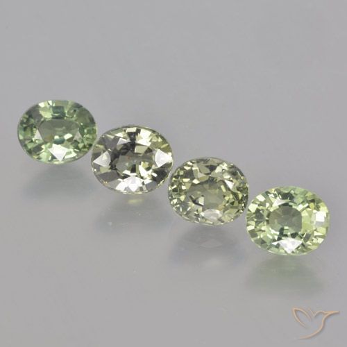 3.55ctw Natural Verde claro Zafiro, Ovalada, VVS-VS