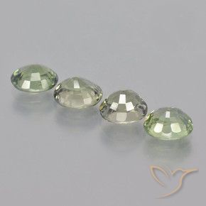 Gemas de Zafiro Verde claro natural de 3.55 ct, Ovalada, VVS-VS