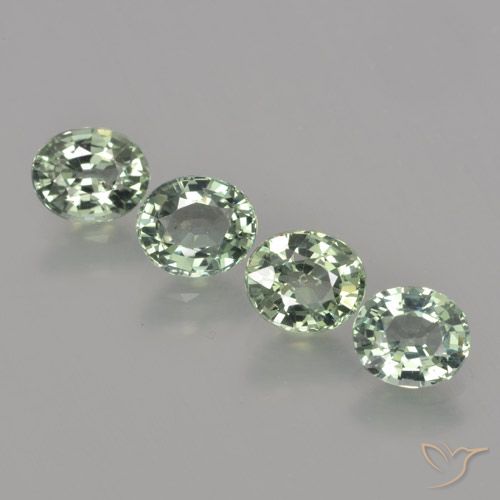 Gemas de Zafiro Verde bosque claro natural de 3.58 ct, Corte Óvalo, VVS-VS