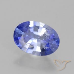 Zafiro Azul pastel natural de 0.75 ct, Ovalada, VVS-VS