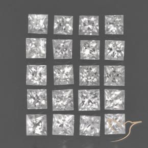 Gemas de Zafiro Blanco natural de 1.42 ct, Cuadrado, VS