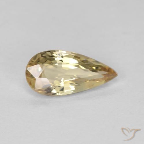 Zafiro Crema natural de 0.54 ct, En forma de pera, VVS