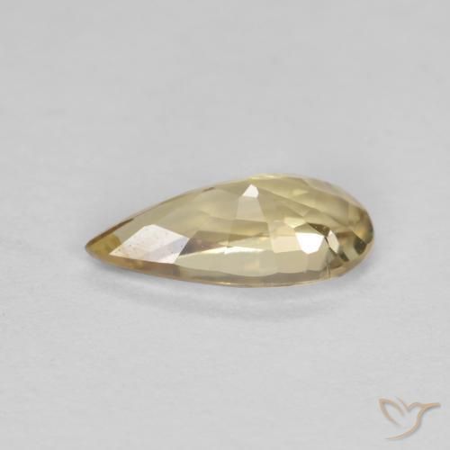 Zafiro Crema natural de 0.54 ct, En forma de pera, VVS