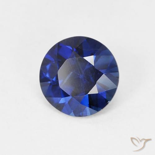 Zafiro Azul crepúsculo natural de 0.58 ct, Redondo, VVS-VS