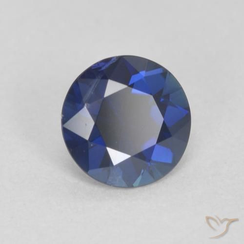 Zafiro Azul crepúsculo natural de 0.51 ct, Redondo, VVS-VS